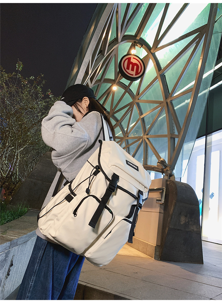 2022新款书包初高中大学生书包工装韩版简约大容量双肩背包详情30