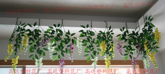 仿真豆花花枝豆花叶子 仿真榕树叶 仿真树叶金色榕树叶仿真紫藤枝详情23