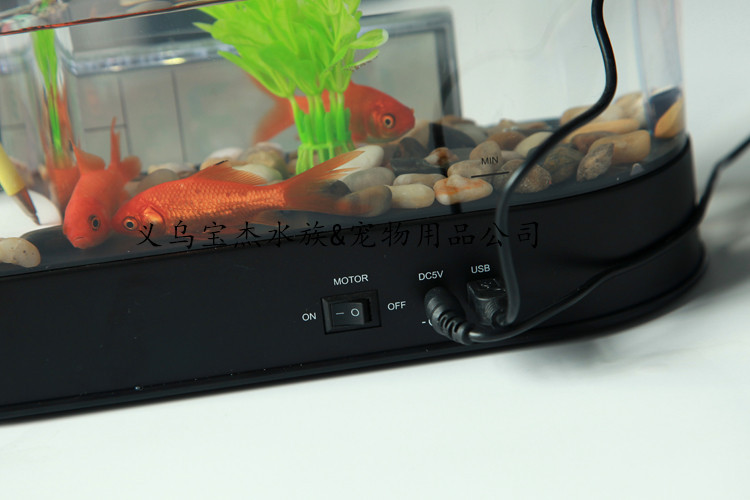 Creative desktop aquarium USB mini small ecological ornamental Golden Dragon fish acrylic fish tank manufacturer wholesale pic 13