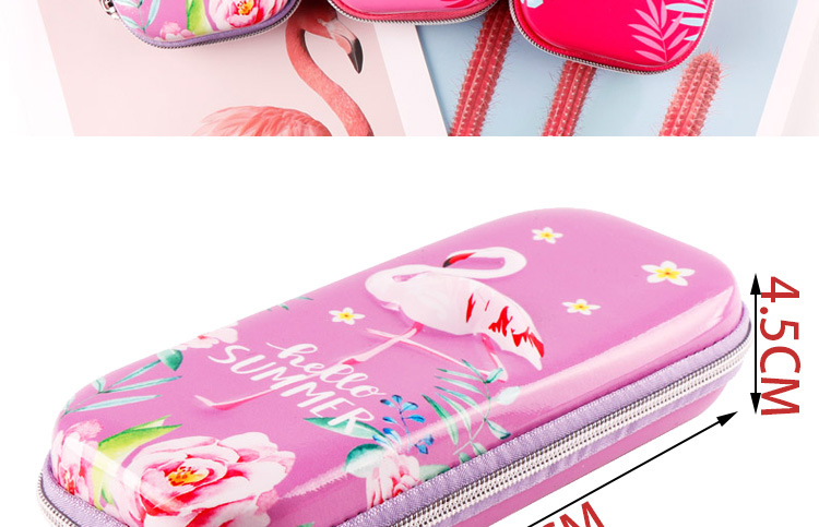 TOPSTHINK Disney 3D Flamingo EVA Large Capacity Pen Case for Children and Students Multi-compartment Cartoon Stationery Box Simple and Niche Silicone pen case pic 9