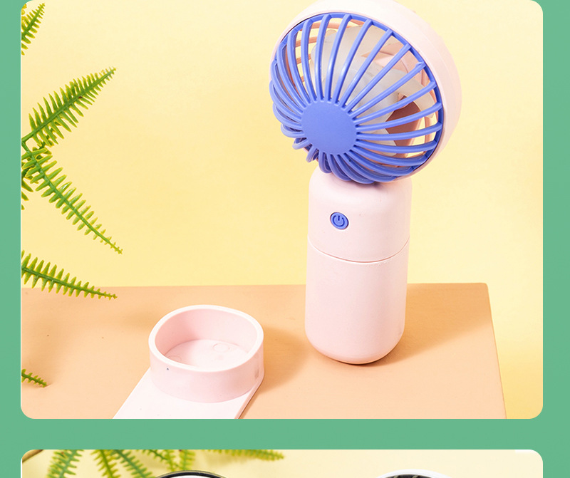 Wholesale hand-held fan mini usb charging gift, silent desktop, cute portable, color-blocking hand-held small fan pic 14