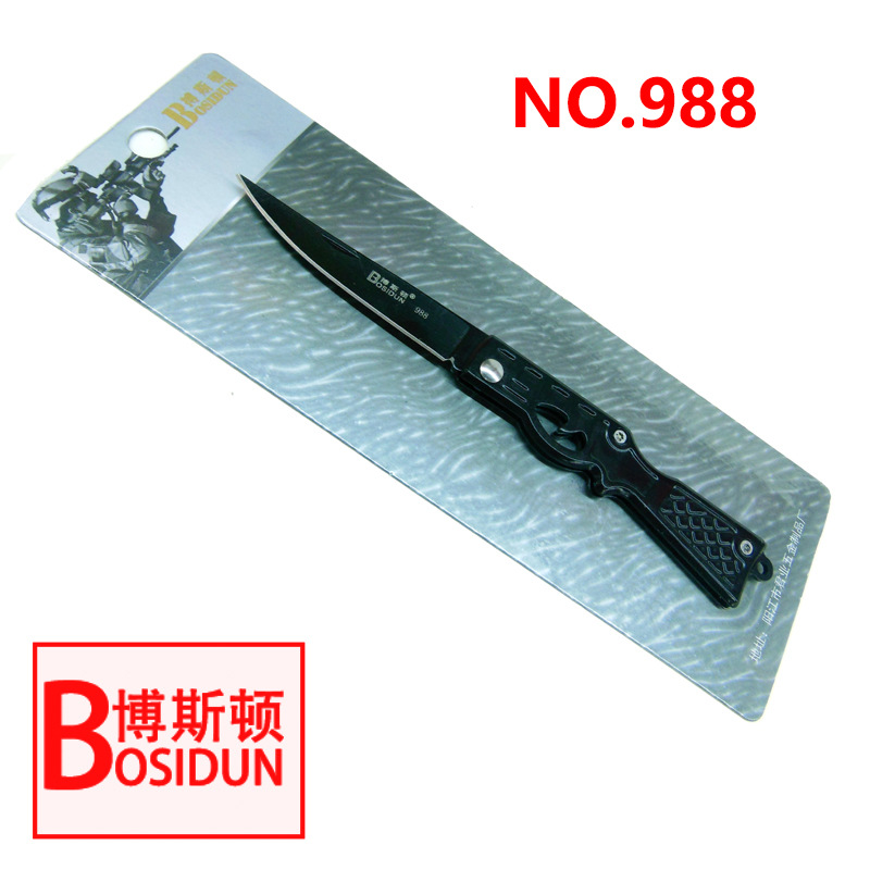 Boston outdoor folding knife, stainless steel fruit knife, portable folding camping knife, supermarket premium knife, military knife card pic 30