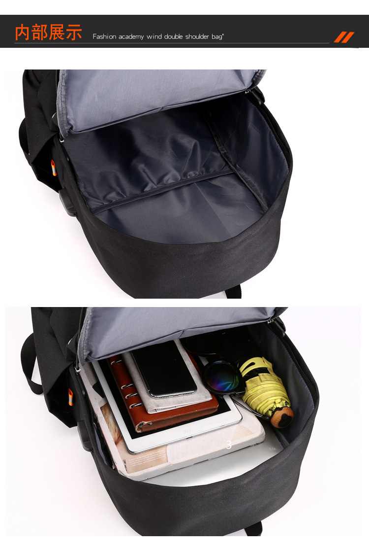 New Oxford cloth backpack for men, USB charging backpack, water-resistant computer bag, large-capacity schoolbag for female students pic 34