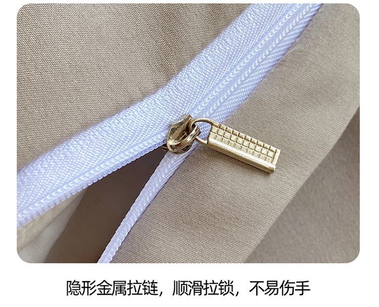 Nantong Home Textile solid color embroidered bedding four-piece set, brushed washed cotton Class a baby and mother grade quilt cover and bed sheet consignment pic 29