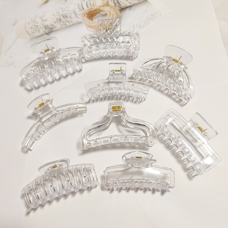 热门发夹各样式透明抓夹大号流行发卡创意 DIY百搭发饰鲨鱼夹批发详情8