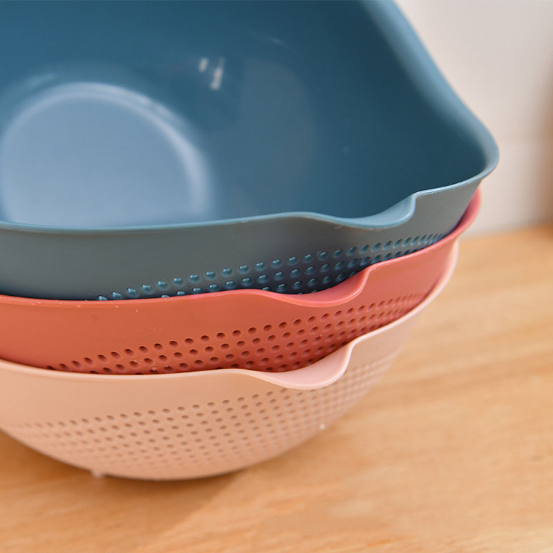Kitchen draining basket, multi-functional rice washer (small size), plastic fruit and vegetable blue, creative fruit and vegetable blue pic 5