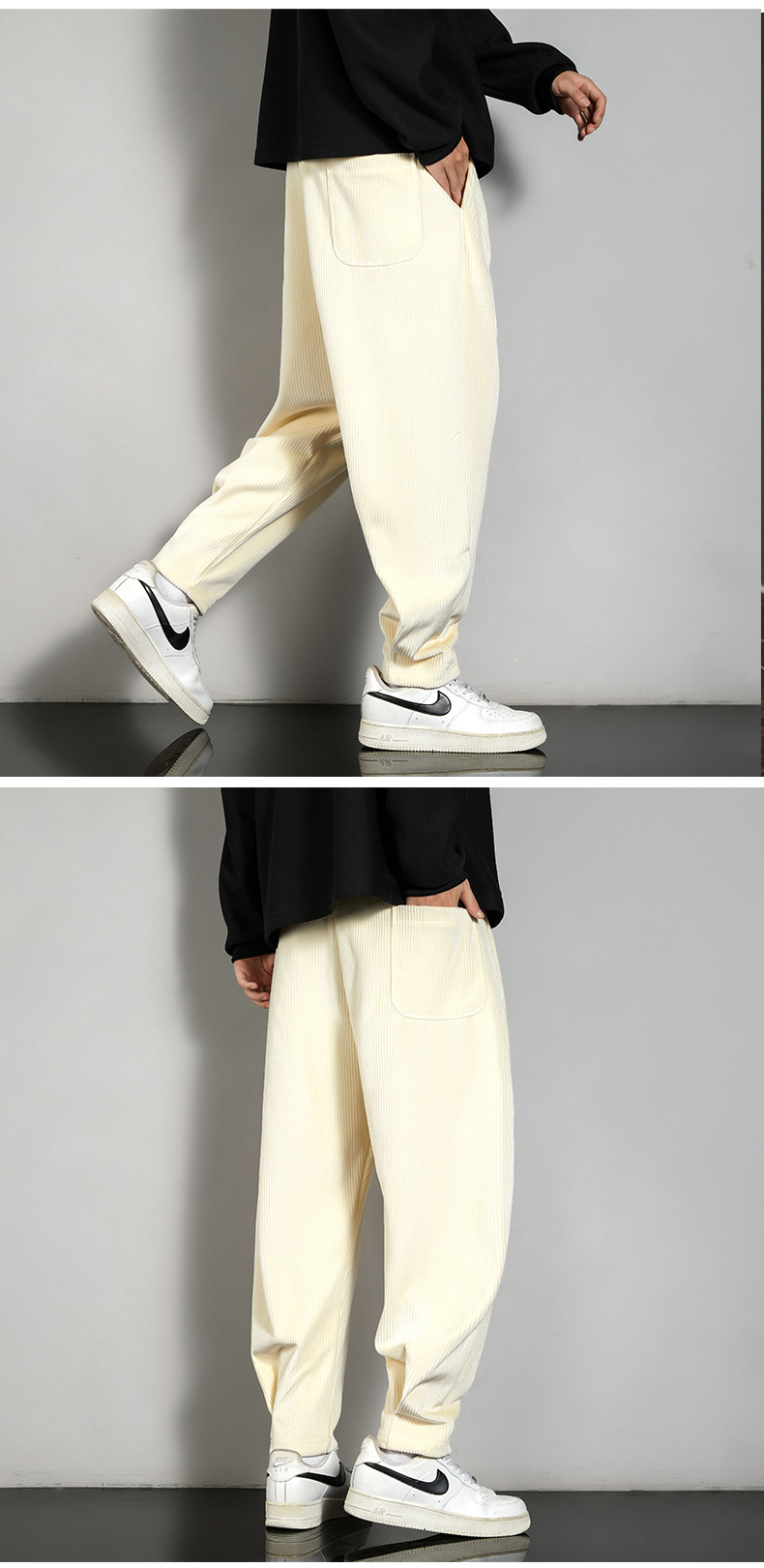 Corduroy casual pants for men, 2022 autumn/Winter new loose trendy brand tight-fitting sport pants, Harem pants with fleece sweatpants for men pic 25