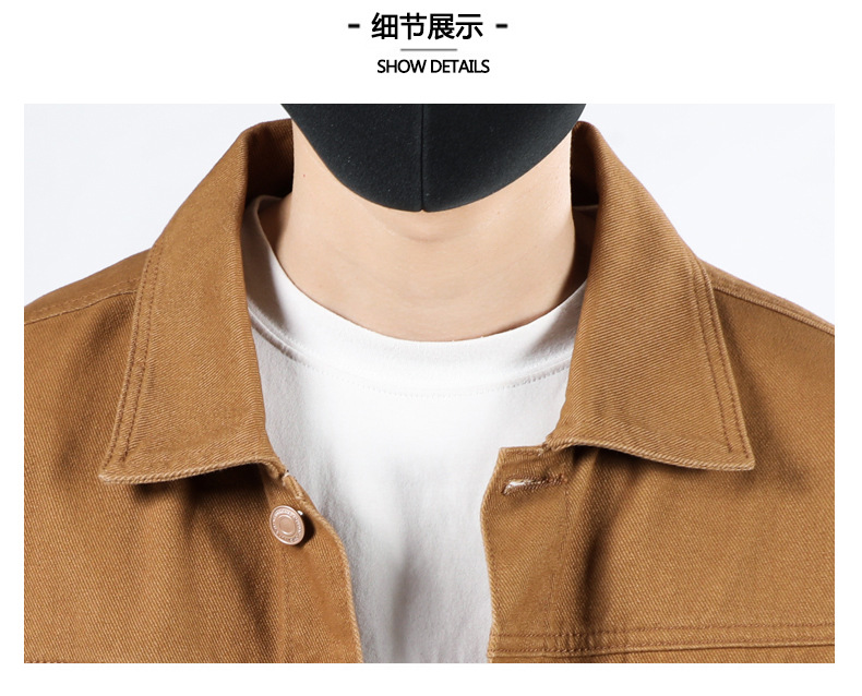 2023年秋季新款牛仔外套男士宽松潮牌帅气牛仔衣纯棉男工装夹克潮详情17