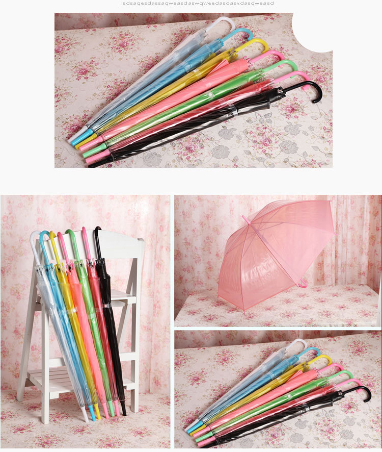 Wholesale of colorful transparent umbrellas, eco-friendly umbrellas, automatic long-handled gift umbrellas, advertising umbrellas, ten-yuan store supply pic 6