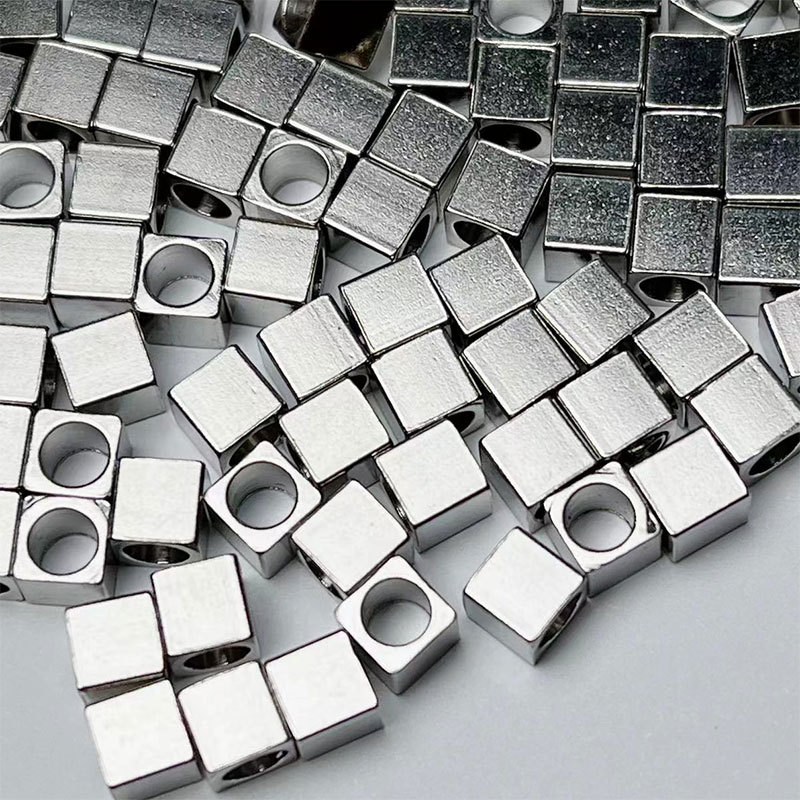 Square stainless steel spacer multi-purpose bracelet, necklace accessory, diy jewelry accessory, bracelet loose beads, spacer beads wholesale pic 4