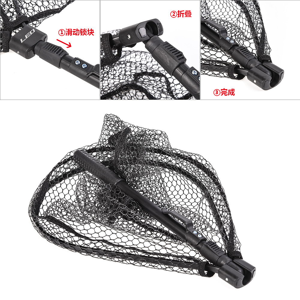 27984 LEO/ Leou [Aluminum Alloy Quick Folding Flying Fishing Hand-Drawn Net] Fly Fishing Fishing Net and Fishing Gear Net pic 4