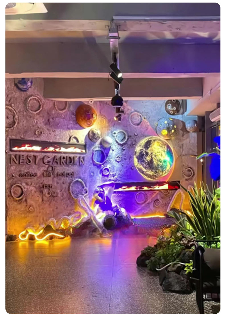 网红pu月球石背景墙仿石膏轻质3d月球表面浮雕陨石坑肌理装饰板PU详情15