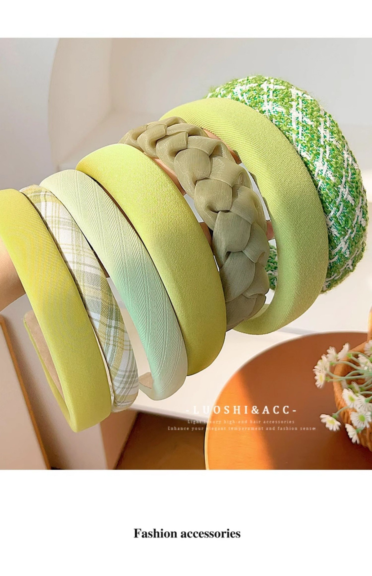 Green high top hairband for women, high-end, stylish and fashionable headband 2025 new style, versatile hairpin headwear for going out pic 8