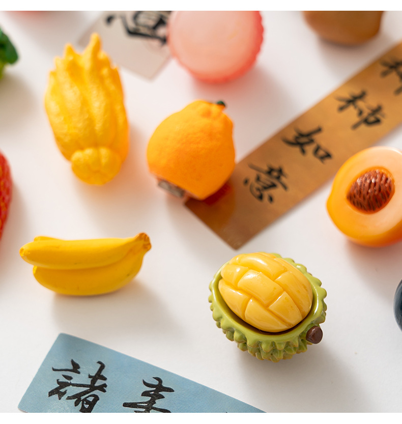 Creative simulation fruit refrigerator stickers, food toys, three-dimensional diy mini resin magnetic stickers, home and kitchen magnetic decoration pic 24