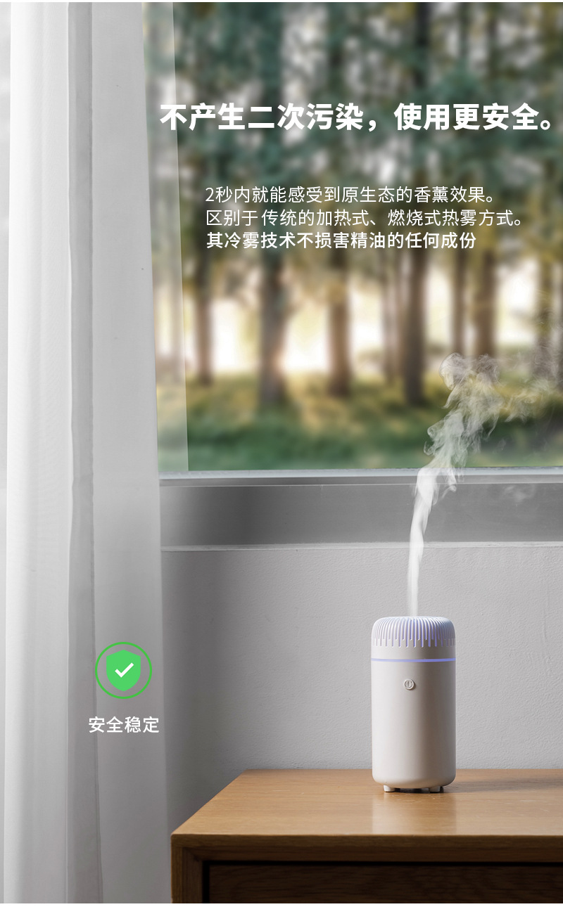 USB充电小型香薰机静音加湿精油扩散适合车载卧室便携车载香氛机详情8
