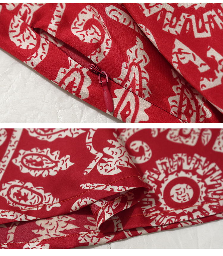 真丝女士连衣裙女春夏优雅风高端高级印花v领桑蚕丝A字长裙子新款详情22