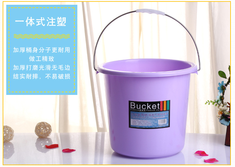 Thickened small plastic bucket from the origin, 13L shock-resistant plastic bucket, portable household car wash bucket pic 6