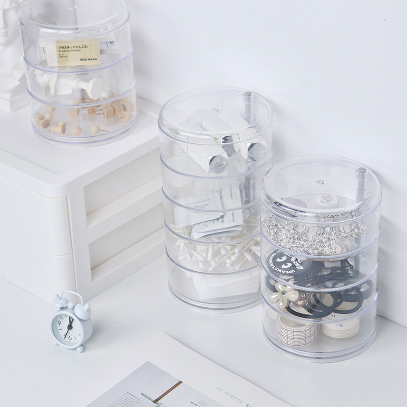 Transparent cosmetic dust-proof and rotatable headband box accessory display stand pic 3