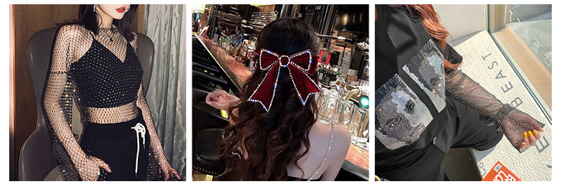 Water diamond mesh fabric, hot melt mesh diamond, diamond mesh adhesive backing can be used to stick sweaters, clothing, accessories and diamond stickers pic 24