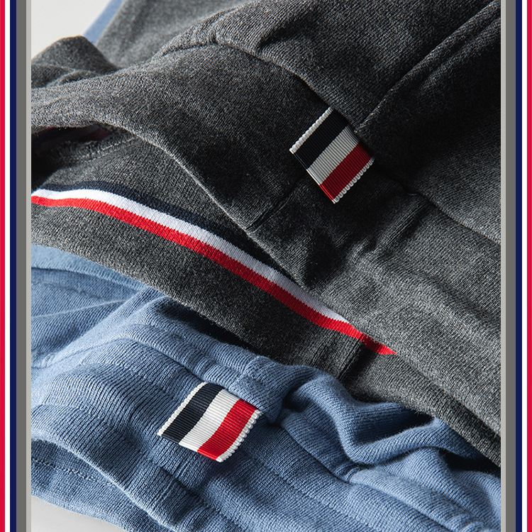 TB teñido teñido cuatro barras rayas moda hombre verano moda pantalones de algodón moda marca pantalones medios pantalones deportivos pantalones casuales hombres pic 8