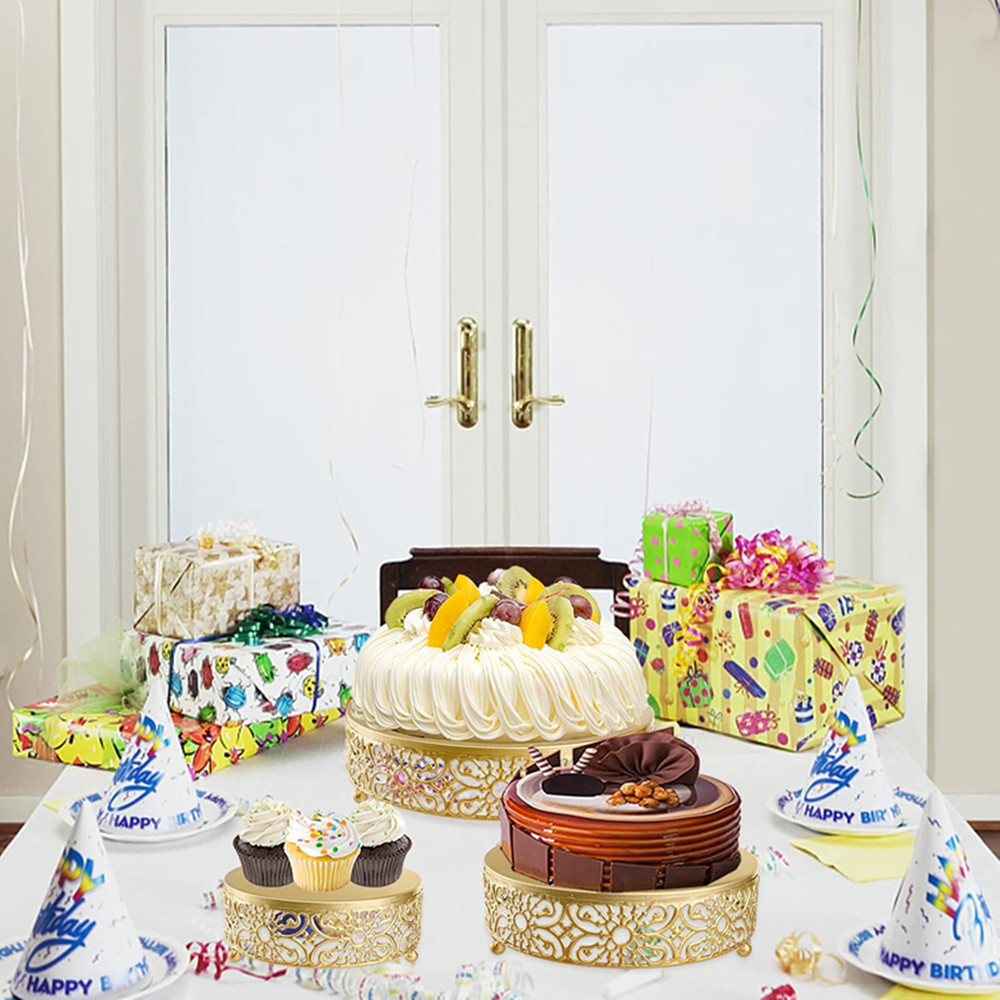 Cross-border wedding creative golden dessert stand tray, single-layer ironwork cake plate, cake rack, fruit plate, pastry plate pic 5