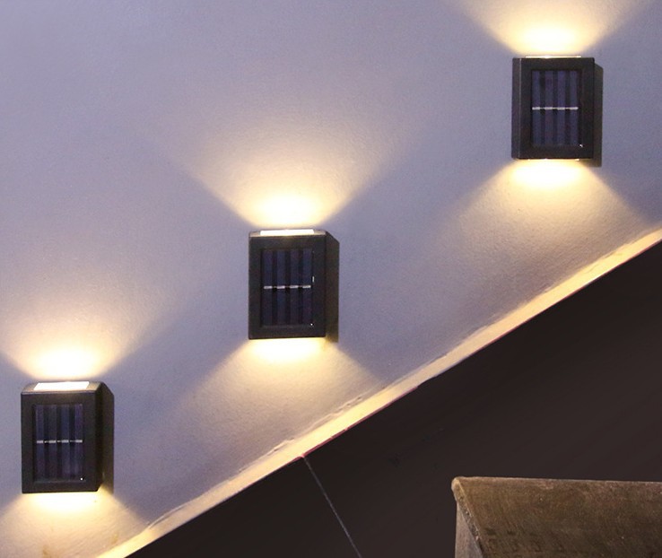 Solar wall lamps, outdoor solar upper and lower wall lamps, semi-circular fence lamps, convex mirror floodlights, garden night lights pic 7