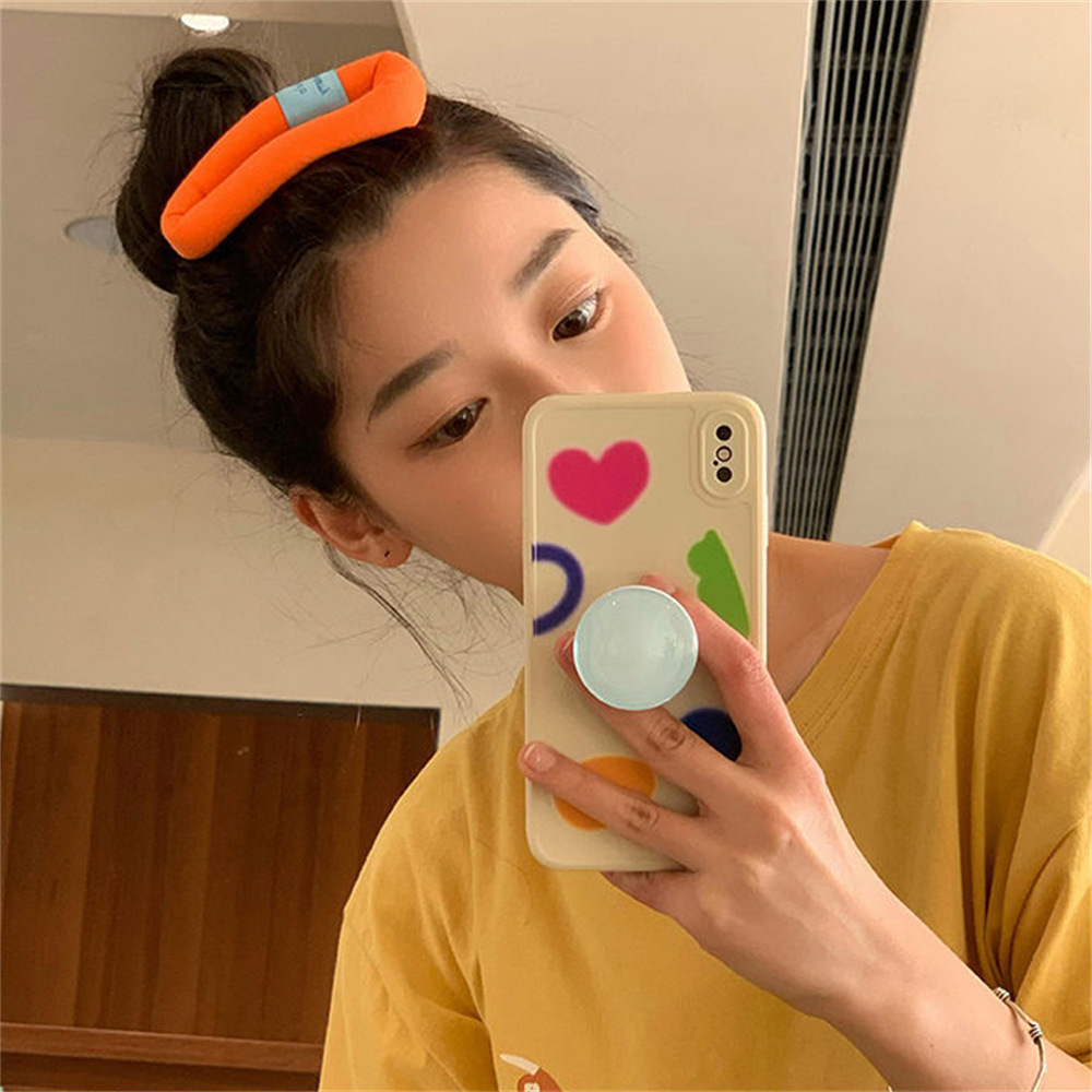 Cream-colored puffy sponge hair clips, cute large bangs clips, BB clips, makeup clips, hair clip edge clips, and teenage hair accessories pic 18