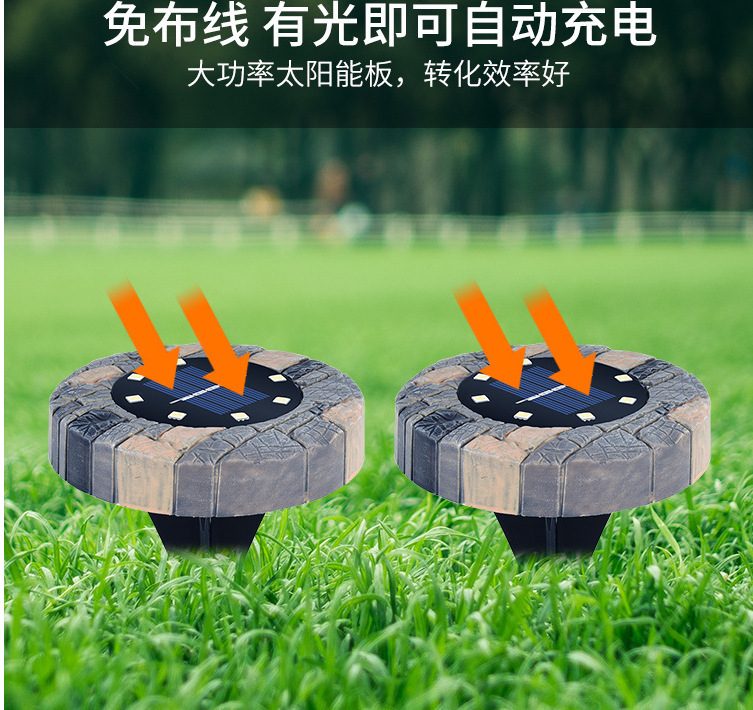 Cross-border bestsellers: Solar resin ground lamps, solar simulation stone lamps, outdoor rainproof courtyard landscape lamps pic 12