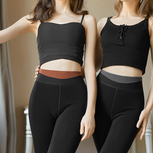 Cashmere hip-lifting Barbie pants for autumn and winter, thickened and fleece leggings, high-waisted vertical one-piece tights and long Johns for women to wear outside pic 3