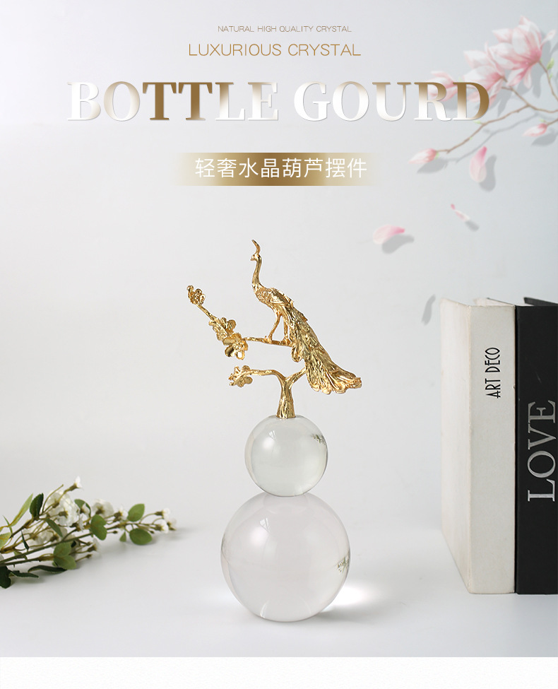 Creative crystal gourd ornaments, new Chinese-style living room entrance, TV cabinet, study, office, home decoration handicrafts, opening gifts, home soft decoration ornaments pic 19