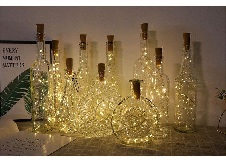 Wine bottle stopper lamp, decorative color light string, festival atmosphere light, Internet celebrity party night light, luminous light, flashing light, LED string light pic 1