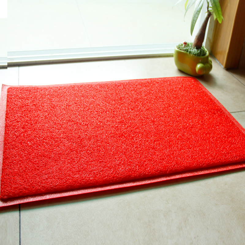 Yiwu Jietai PVC brushed mat with big red printed words for entry and exit, welcome to the entrance foot mat, plastic wire circle floor mat pic 4
