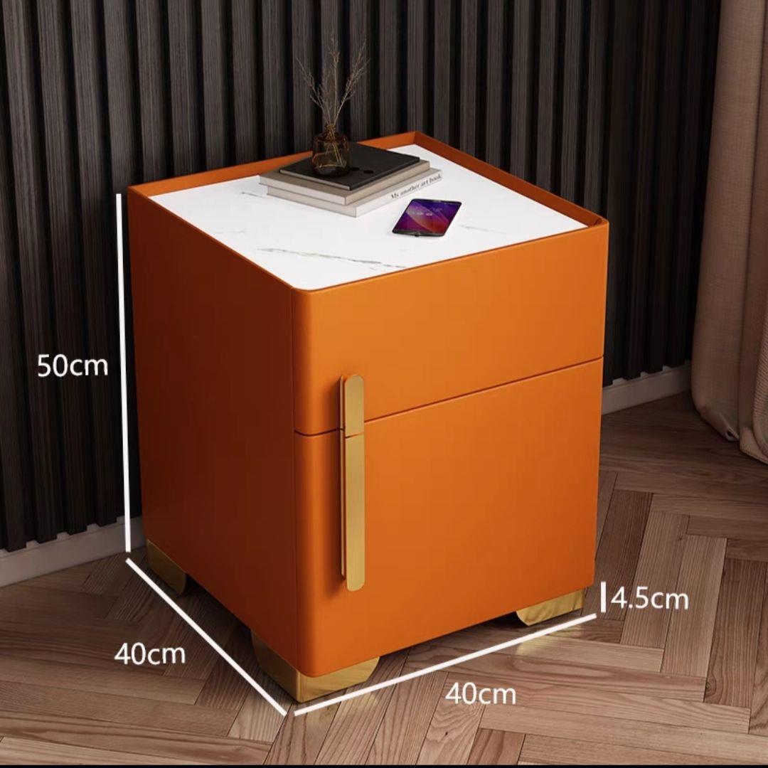 Light luxury smart bedside table, safe, multi-functional bedside cabinet, radio charger, Bluetooth speaker, three-color light, bedroom pic 16
