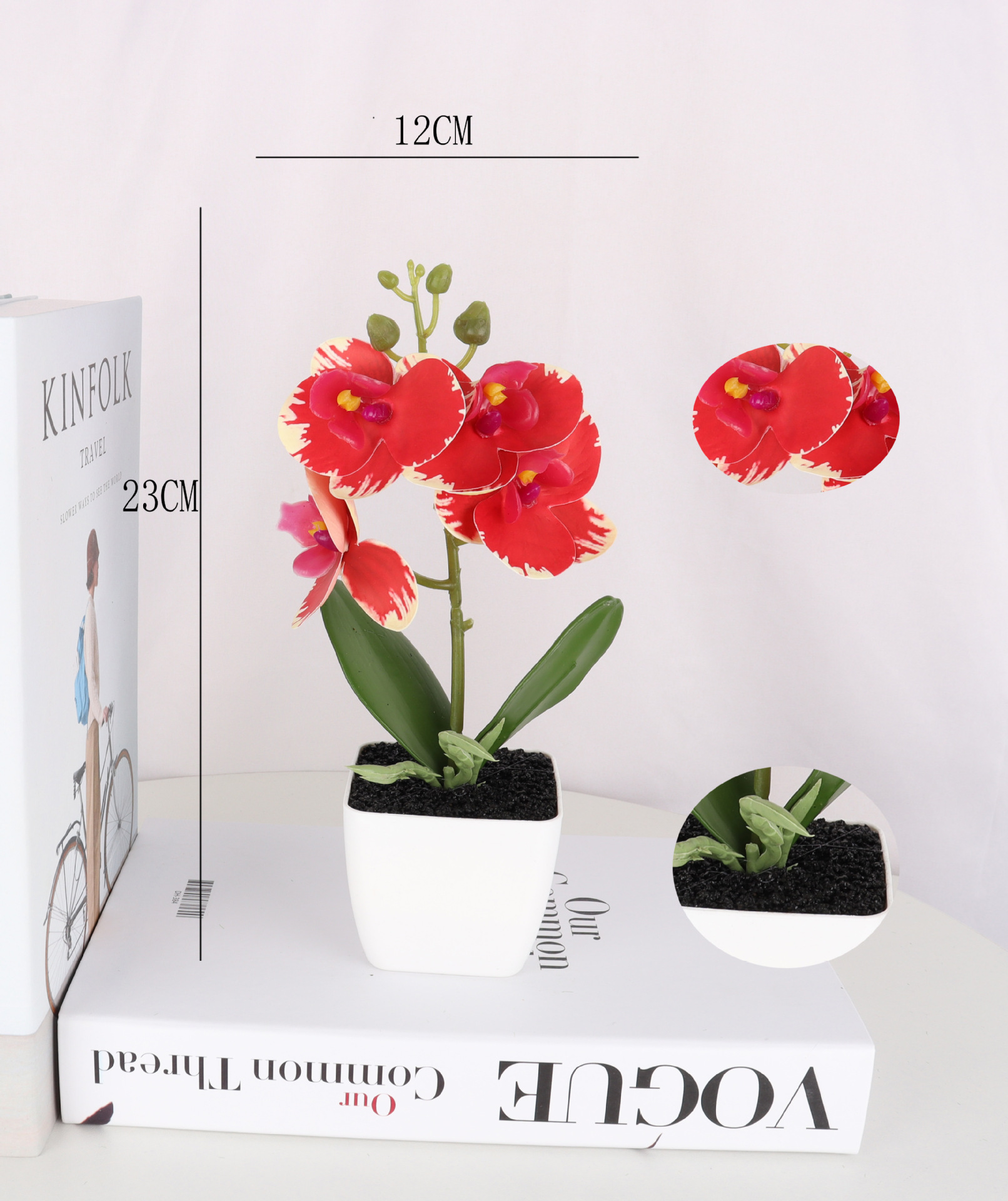 4-head artificial Phalaenopsis potted plants/artificial bonsai/artificial flower creative indoor small ornaments/Direct sales from Amazon factory pic 3