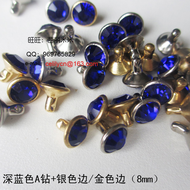 现货管钻撞钉DIY钻钉宠物脖套玻璃A钻皮带铆钉镶钻钮扣彩色详情26