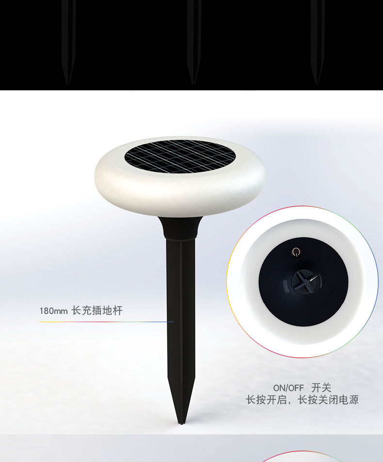 Outdoor solar wall lamps, home decorative garden lamps, garden decoration, waterproof seven-color floor-inserting led night lights pic 5