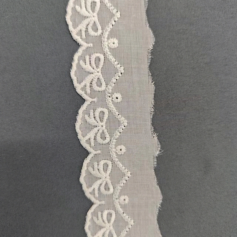 Wholesale of cotton embroidered lace, hollowed-out lace, embroidered skirt hem, clothing accessories, milk silk, perforated, barcode 2.5 pic 89