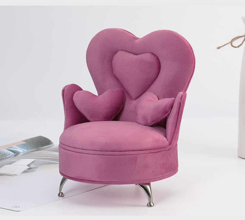 跨境仿真沙发饰品首饰盒 荷兰绒布饰品耳环首饰收纳盒 珠宝首饰盒详情14