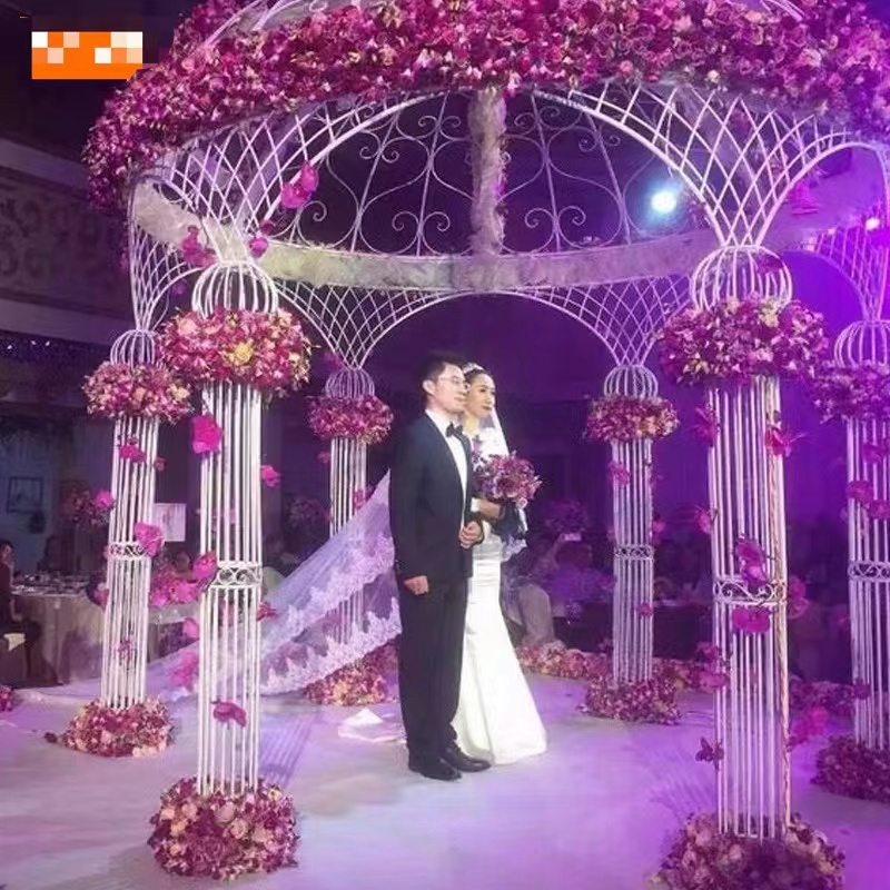 百界婚庆欧式铁艺亭子六柱蒙古包婚礼仪式亭户外铁艺景观亭子花亭详情1