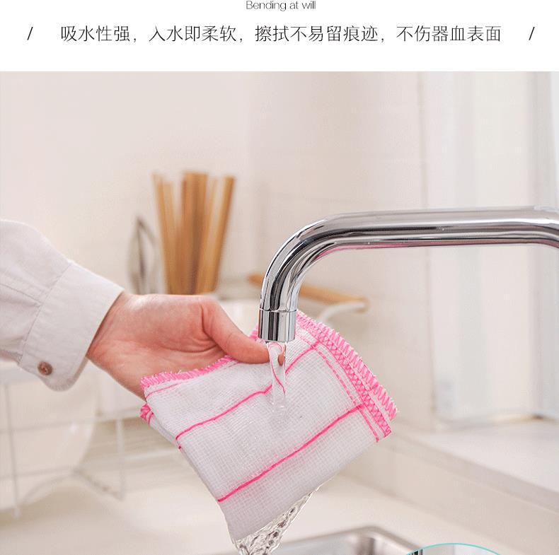 厨房洗碗抹布五层加棉八层全密吸水干湿两用洗碗布百洁布洗碗巾厂详情14
