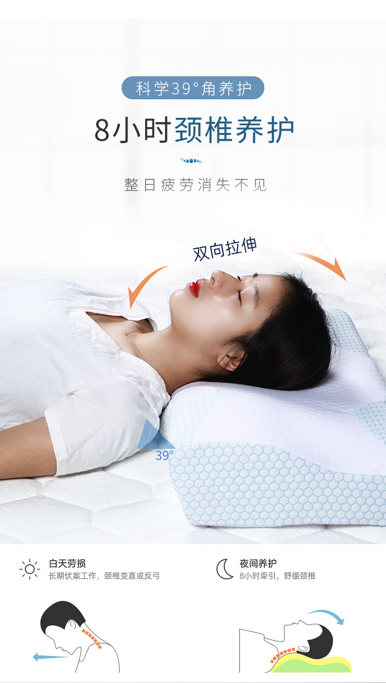 Single-sided butterfly-shaped memory foam pillow, cervical pillow, sleep repair, sleep aid, neck protection pillow, foam slow rebound pillow core, customized pic 4
