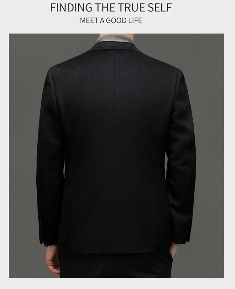 羊毛羊绒西服男高档商务休闲时尚桑蚕丝西装英伦秋冬厚款外套男装详情49
