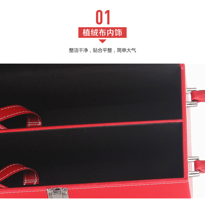 Classic double-bottle red wine box packaging, small double-bottle wine gift box, fashionable wine packaging box pic 5