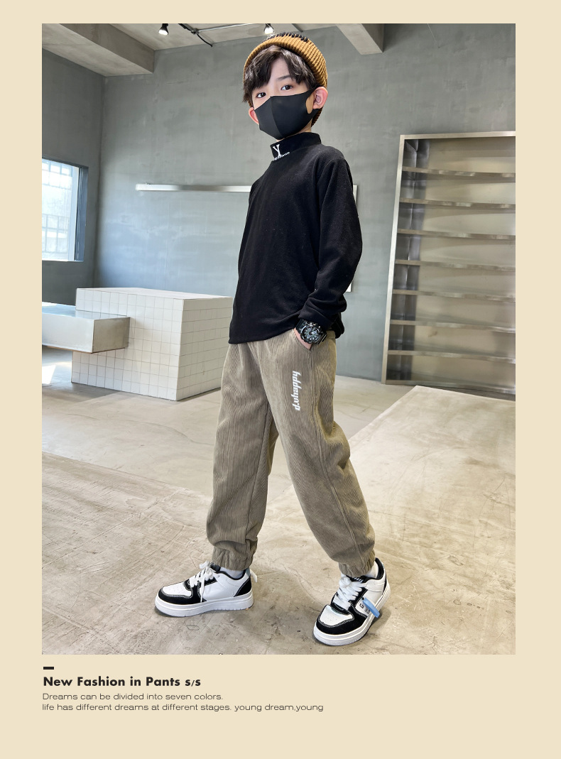 童装批发男童裤子秋冬加绒裤灯芯绒童裤儿童棉裤2022新款大童长裤详情11