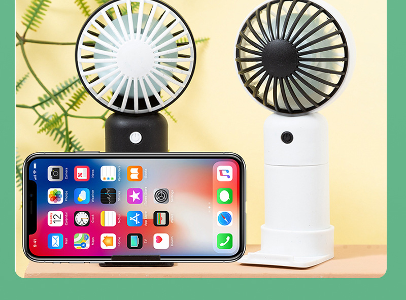 Wholesale hand-held fan mini usb charging gift, silent desktop, cute portable, color-blocking hand-held small fan pic 15