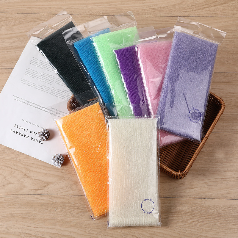 Customized nylon bath scrubbing towels, thin and long strips, bath towels, sauna towels, coarse sand rubbing mud bath towels, and pull back strips from the manufacturer pic 22
