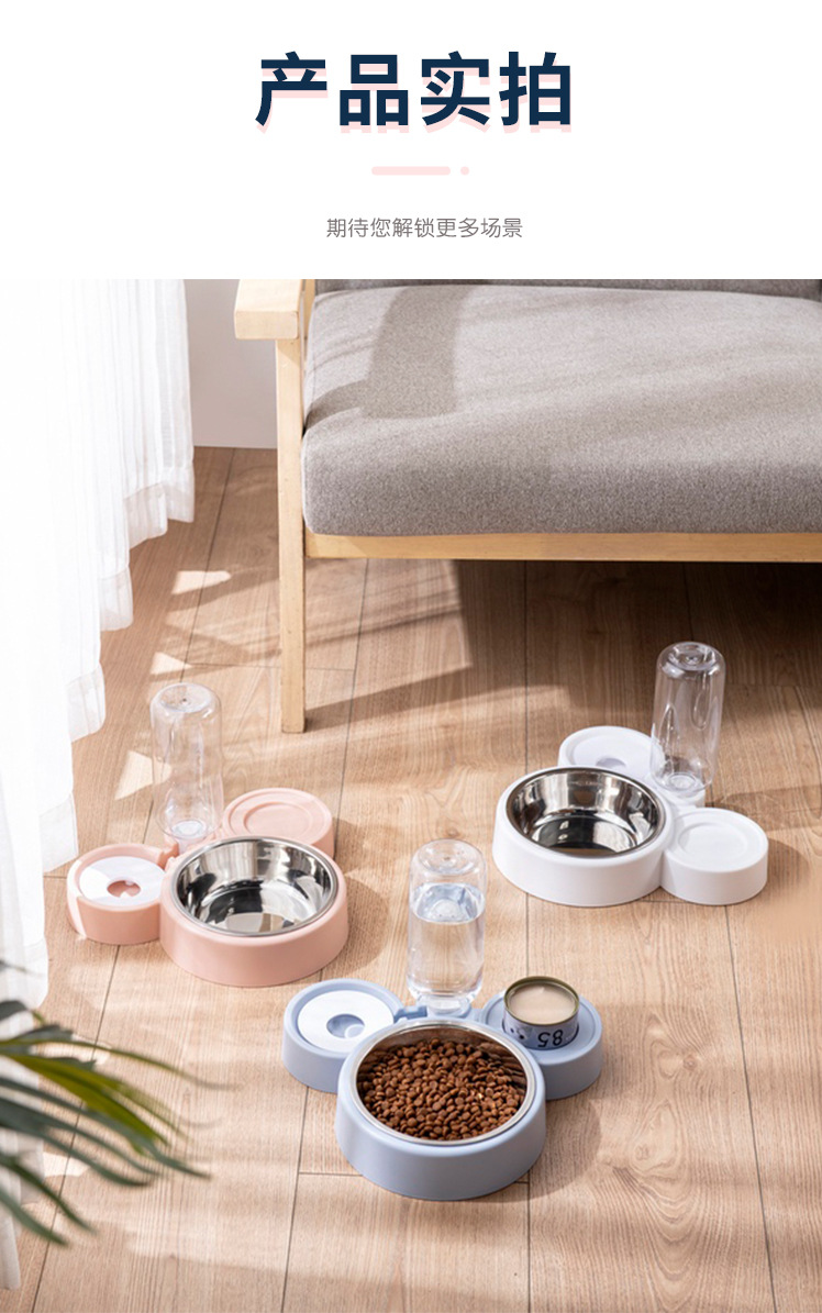 Pet basin, dog basin, cat basin, pet basin, pet bowl, stainless steel pet basin, new pet and cat double bowl, automatic pet feeder, water dispenser, cat food basin, dog bowl, cat bowl, cat supplies pic 13