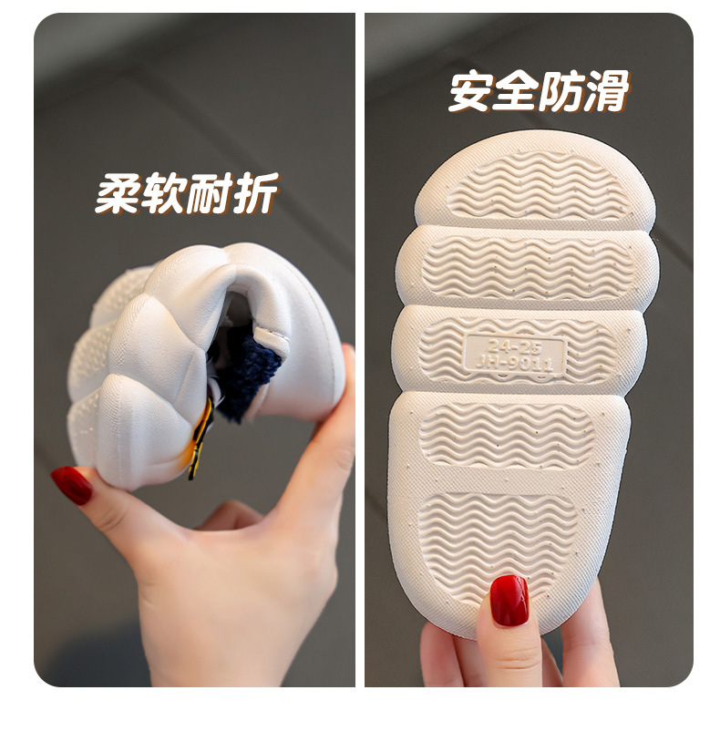 儿童棉拖鞋男童冬女童小孩婴幼儿室内居家宝宝防滑毛毛包跟棉鞋冬详情9