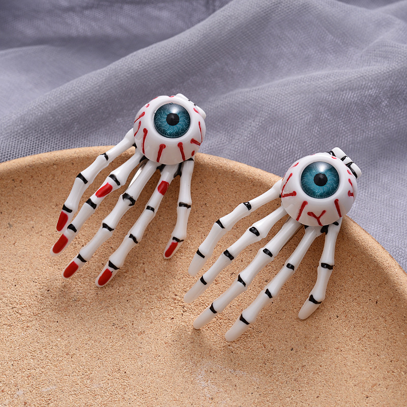 Harajuku Eyeball Blood Thread Resin Blood Eye Halloween Bleeding Ghost Eye Hair Clip Cross-border Hair Accessory wholesale pic 4
