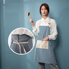 Customized thickened denim canvas aprons for foreign trade, waterproof household kitchen work, hairdressing aprons, and logo printing pic 7